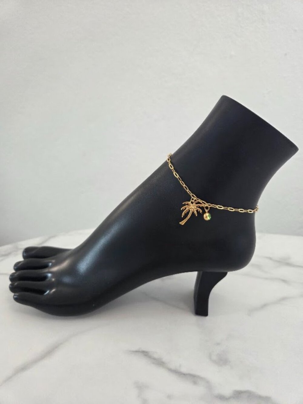 Tropical Coconut Tree Set Birthstone Pendant Anklet Beach Foot Chain Fashion - Picture 4 of 16
